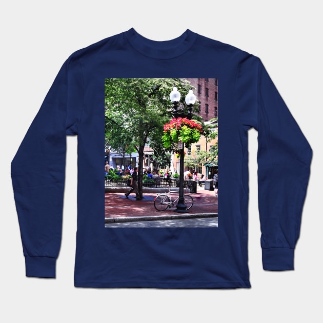 Boston MA - Irish Famine Memorial Park Long Sleeve T-Shirt by SusanSavad